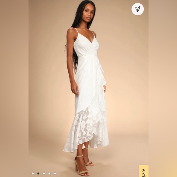 Lulu’s White Ruffle Maxi Dress - Picture 3 of 5